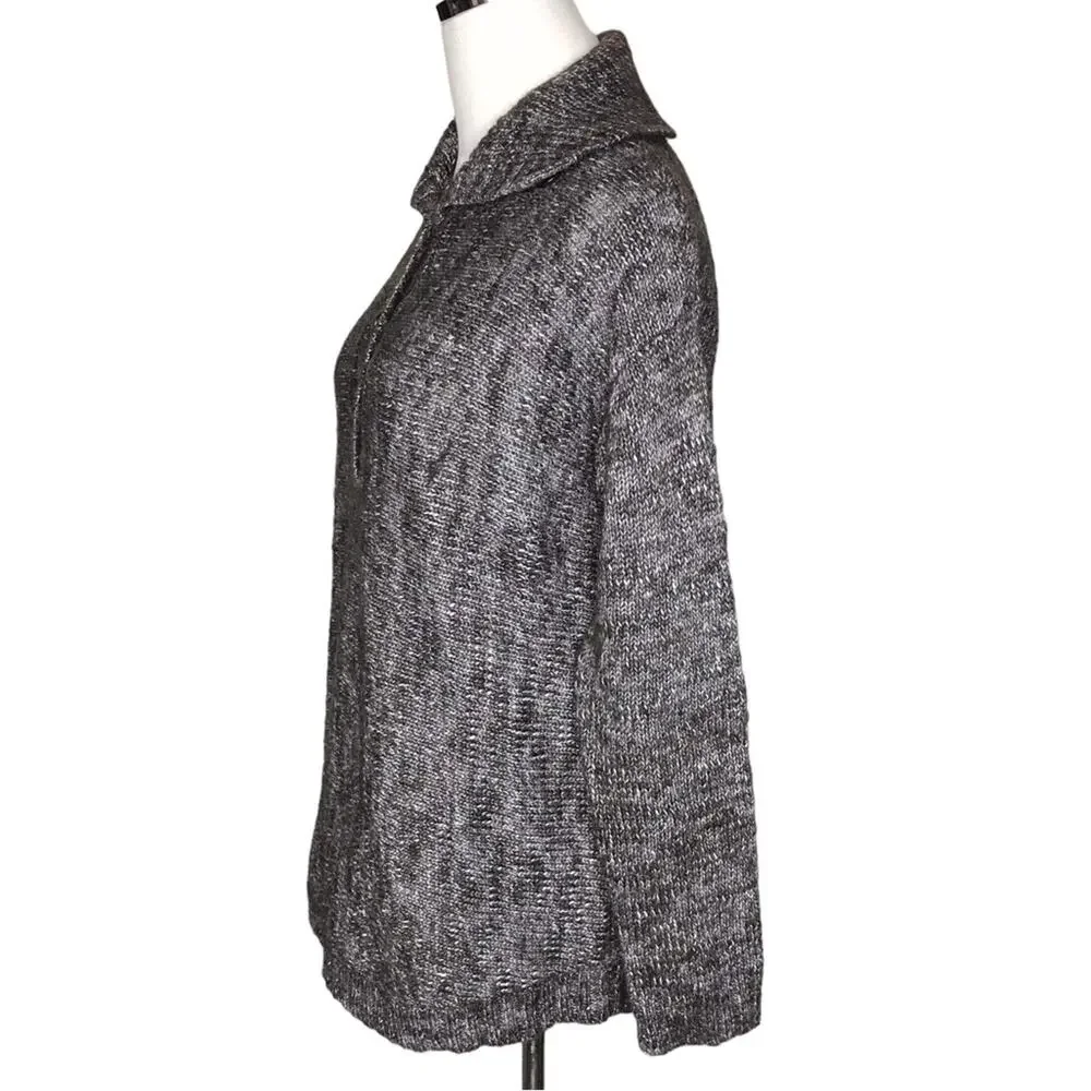 J. Crew Size XS Marled Knit 1/2 Button Collared Sweater-Woman-Wool/Alpaca Blend